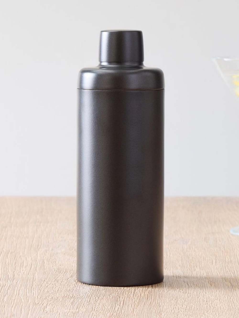 Matte Black Stainless Steel Cocktail Shaker - Unbranded